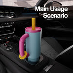 Load image into Gallery viewer, BaWang Insulated Stainless Steel Tumbler | Tumbler with Handle and Straw 33oz | Cup Holder Friendly for Travel | Leakproof Water Bottle | BPA-Free | 316 stainless steel liner| pink＆blue