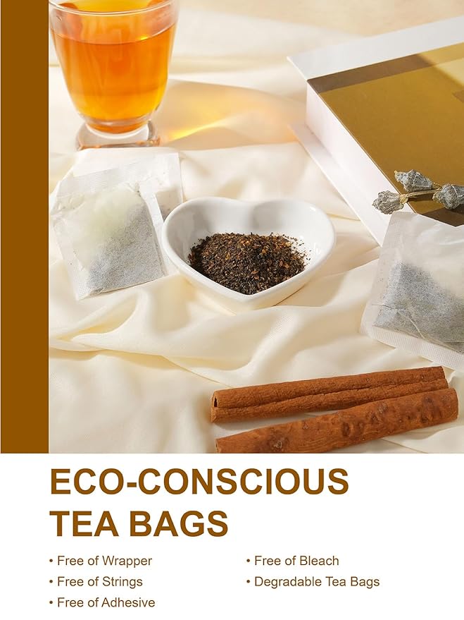 TeeLux Hot Cinnamon Black Tea, Black Tea with Cinnamon, Clove, Smooth & Spicy & Sweet Flavor, Caffeine-Free, 100 Count