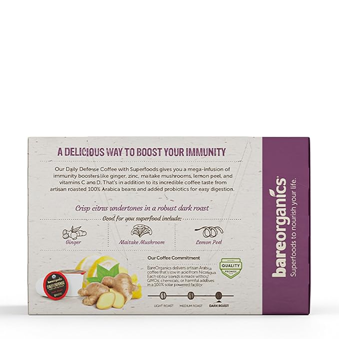 BareOrganics Daily Defense Coffee with Superfoods, 60ct (15660) (Pack of 2)