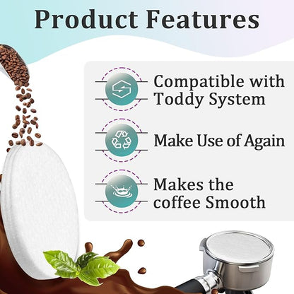 30 Pcs Cold Brew System Felt Filters for Toddy, Reusable Coffee Filters, Fits for Nispira Replacement Water Filter and Alocs Coffee Filter(Include 10 Pcs Coffee Filters and 20 Pcs Stoppers)