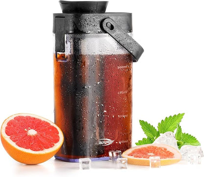 IKAPE 33.8oz Cold Brew Coffee Maker with Removable Filter, Leak-proof Spout for Iced Coffee, Tea & Flavored Drinks, Space Saving Tritan Pitcher