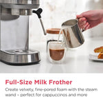 Load image into Gallery viewer, Frigidaire Steam Espresso Maker, Coffee Machine with Milk Frother &amp; Cup Warmer, 20 Bar Pressure, 34 oz Removable Water Tank, Single or Double Shot, Stainless Steel