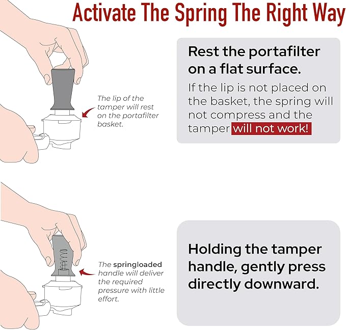 StealthActive&Co 53mm Espresso Tamper 3 in 1 Set Compatible with 54mm Filter - Spring Loaded Espresso Machine Tamper with Aluminum Handle, Espresso Distribution Tool, and Non-Slip Tamping Mat