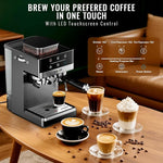 Load image into Gallery viewer, TENKER Espresso Machine with Grinder, 20 Bar Coffee Machine with Milk Frother for Home, All-in-One Stainless Steel Coffee Maker to Make Latte, Cappuccino, Hot or Cold Brew Iced Coffee, Americano