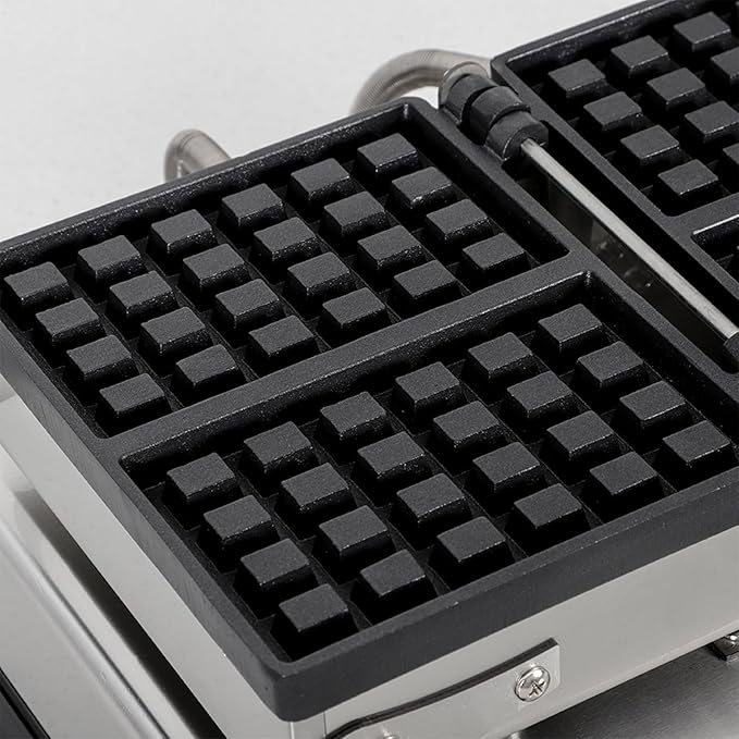 Commercial Square Waffle Maker, 2 slice Waffle Iron, Non-Stick Industrial Belgian Waffle Maker Stainless Steel 110V Temp and Time Control, Suitable for Restaurant Bakeries Snack Bar Family