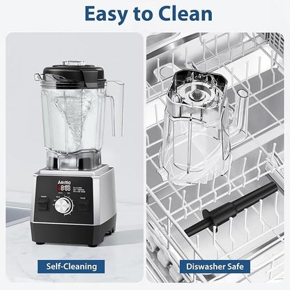 Aeitto Blenders for Kitchen with 68Oz. Jar, 1800W Max Power Smoothie Blender, 3 Preset Programs & 7 Speeds, Professional Countertop Blender for Smoothies, Ice Crush, Frozen Drinks, Silver