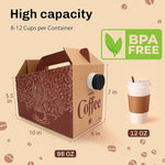 Load image into Gallery viewer, 10 Pack Disposable Coffee Box Dispensers Coffee to Go Drink Containers Insulated Hot Beverage Dispenser coffee Carrier with Handle Beverage Server for Parties Catering Take Out (96 oz)