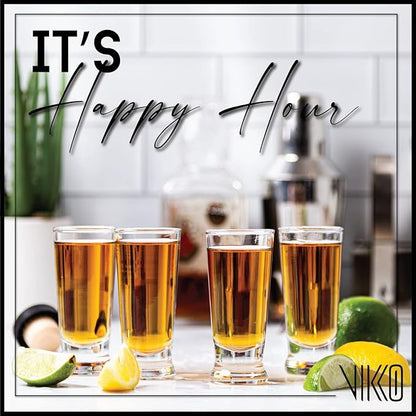Vikko 2.75 Ounce Shot Glasses, Set of 6 Small Liquor and Spirit Glasses, Durable Tequila Bar Glasses For Alcohol and Espresso Shots, 6 Piece Shooter Glass Set