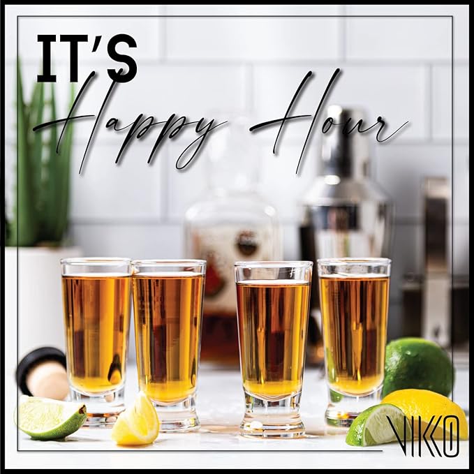 Vikko 2.75 Ounce Shot Glasses, Set of 12 Small Liquor and Spirit Glasses, Durable Tequila Bar Glasses For Alcohol and Espresso Shots, 12 Piece Shooter Glass Set