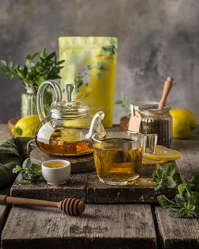 Gardenika Loose Leaf Tea Set, Herbal Caffeine-Free Set - Rooibos, Spearmint, Chamomile, Hibiscus, Tulsi, Turmeric, Ginger Teas – 5 Pack Assortment (10 oz)