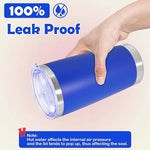 Load image into Gallery viewer, 20oz Tumbler Stainless Steel Tumbler Cup with Lid Vacuum Insulated Double Wall Travel Mug, Durable Powder Coated Travel Coffee Tumbler Mug for Hot &amp; Cold Drinks, Dark Blue,4 Pack