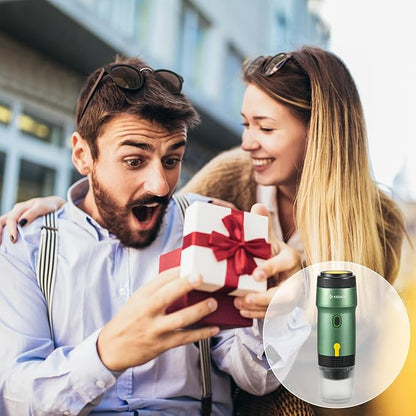 Portable Espresso Machines, Electric Espresso Maker with Self-Heating, USB-C & Car Charger, 20 Bar Mini Coffee Maker With NS Capsule & Ground Coffee for Camping, Hiking, Travel, Office, Green