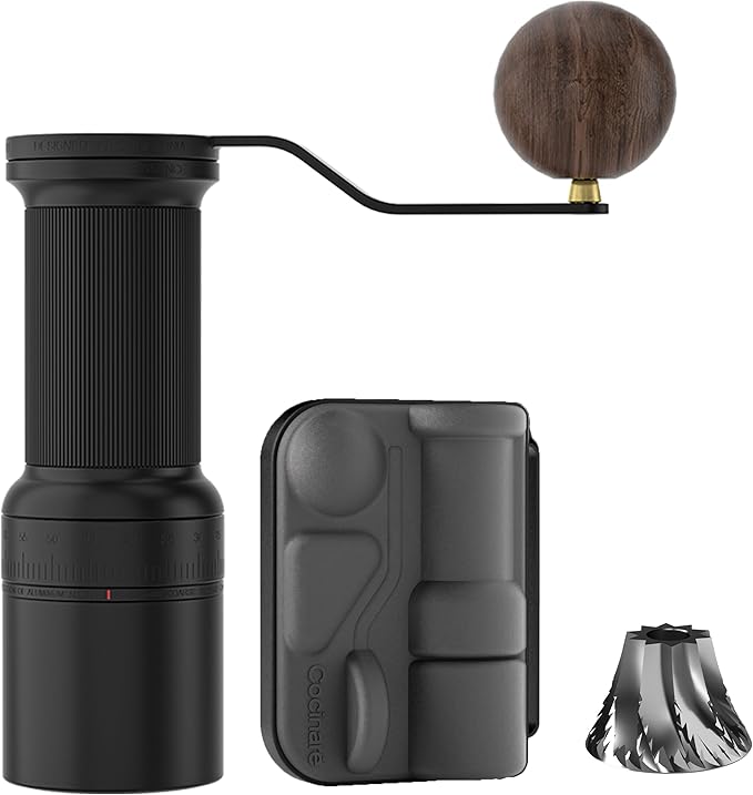 Cocinare ESSENCE GO B38 Ultra Manual Coffee Grinder – with Carrying Case Hand Grinder Capacity 30g, GhostEdge Ultra Burr & 80 Grind Settings, Perfect for Pour-over, Espresso, Cold Brew (Black)