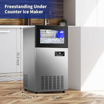 Load image into Gallery viewer, Commercial Ice Maker 130 LBS/24H, Upgraded 15" Wide Under Counter Ice Maker with 35LBS Ice Capacity, Commercial Ice Machine Self Clean Stainless Steel Built-in or Freestanding Large Ice Machine