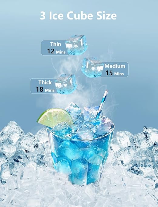 Coolski Commercial Ice Maker Machine, 150LBS/24H Under Counter Ice Maker with 35LBS Ice Storage,Stainless Steel Freestanding Ice Maker for Restaurant, Home, Bar, Office, Party, Outdoor Activities