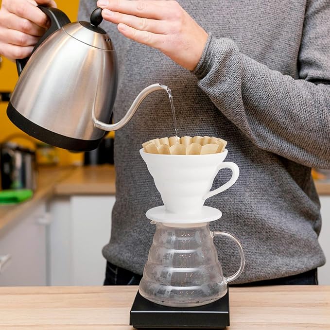 Segarty 200pcs 1-4 Cup Disposable Coffee Paper Filters, 7.2in Natural Unbleached Brown Basket Coffee Filters Bar Accessories for Pour Over Maker Coffee Brewer Dripper Machine for Home Cafeteria Office