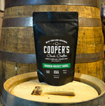 Load image into Gallery viewer, Bourbon Whiskey Barrel Aged Coffee - Ground Grade 1 Colombian Coffee Beans Aged in Kentucky Bourbon Whiskey Barrels - 2lb Bags