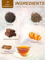 Load image into Gallery viewer, TeeLux Hot Cinnamon Black Tea, Black Tea with Cinnamon, Clove, Smooth &amp; Spicy &amp; Sweet Flavor, Caffeine-Free, 100 Count