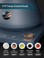 Load image into Gallery viewer, Electric Kettles, Gooseneck Electric Kettle, ±1℉ Temperature Control, Stainless Steel Inner, Quick Heating, for Pour Over Coffee, Brew Tea, Boil Hot Water, 0.9L Navy Blue