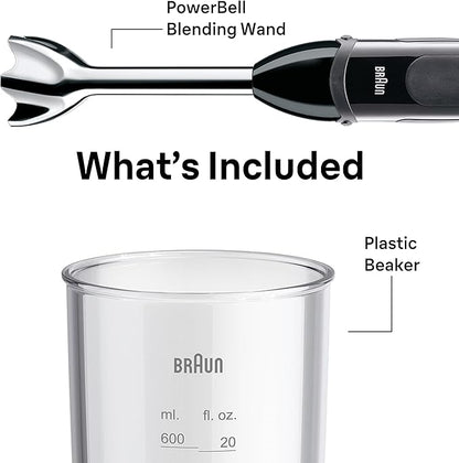 Braun MQ5000 Vario Hand Blender Stick – 21-Speed Handheld Immersion Blender with Turbo Boost, Stainless Steel Blades, SplashControl, EasyClick System, 400W, Hand Blenders for Smoothies