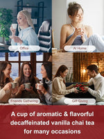 Load image into Gallery viewer, TeeLux Vanilla Decaf Chai Tea Bags, Decaffeinated Black Tea with Cinnamon, Ginger, Cardamom, Natural Vanilla Flavor, Full-bodied &amp; Spicy Flavor, 100 Count