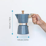 Load image into Gallery viewer, GROSCHE Milano Moka pot, Stovetop Espresso maker, Greca Coffee Maker, Stovetop coffee maker and espresso maker percolator (Indigo, 6 cup)