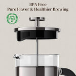 Load image into Gallery viewer, Veken French Press Coffee Maker 21oz 0.6 L, Heat Resistant Thickened Borosilicate Glass,Stainless Steel Brewer,Single Serve Small Pot, Cold Brew Cafetera Teapot for Kitchen Travel Camping, Dark Pewter