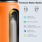 Load image into Gallery viewer, koodee Kids Water Bottle-16 oz Stainless Steel Vacuum Insulated Water Bottle for Back to School Wide Mouth Flask with Leakproof Spout Lid (Cosmic Orange)