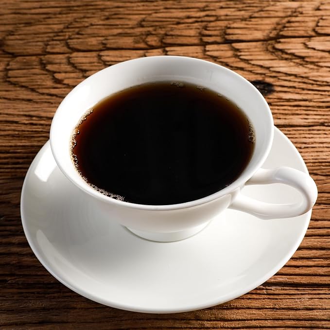 Fine Bone China Espresso Cups and Saucers Set of 4, 5 Oz Classic Plain White Luxury Ceramic Coffee Cups Set, for Wedding, Afternoon Tea, Gift, Work, Festival