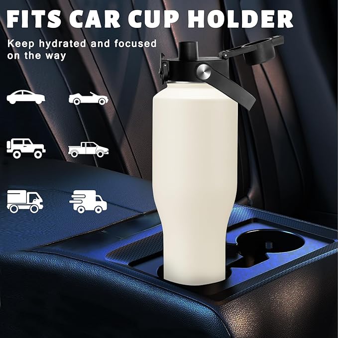 40 oz Insulated Water Bottle with Straw - Metal Water Bottle with Straw & Pop-up Chug Lid, Carrying Case, Skinny Leak-proof Stainless Steel Tumbler Coffee Cup Fits in Car Cup Holder
