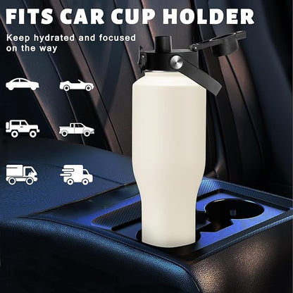 40 oz Insulated Water Bottle with Straw - Metal Water Bottle with Straw & Pop-up Chug Lid, Carrying Case, Skinny Leak-proof Stainless Steel Tumbler Coffee Cup Fits in Car Cup Holder