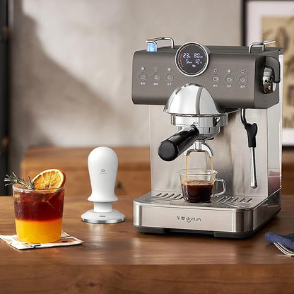 Espresso Tamper 53mm Calibrated Spring Loaded Coffee Tamper with Constant Pressure, Triple Spring Impact Sound Feedback for Barista Home Use (white, 53mm)