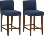 Load image into Gallery viewer, CHITA Counter Height Bar Stools Set of 2, 27" H Seat Height Upholstered Barstools, Fabric in Midnight Blue