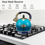 Load image into Gallery viewer, Whistling Tea Kettle Stove Top Teapot, Stainless Steel Teakettle (2.8 QUART, Blue)
