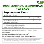 Load image into Gallery viewer, FreshDrinkUS, Premium 55 Tea Bags Tulsi Moringa Lemongrass, 100% Natural &amp; Pure from Tulsi Holy Basil Leaves, Moringa &amp; Lemongrass. Made with Natural Material Tea Bags. No Sugar, No Caffeine, Vegan.