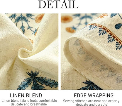 Designer French Pale Yellow Long Tablecloth Rectangle,Linen Floral Table Cloth,Wrinkle Resistant Decor Tablecloths for Dining Thanksgiving Banquet Kitchen Party,63"*94"-Estevan A