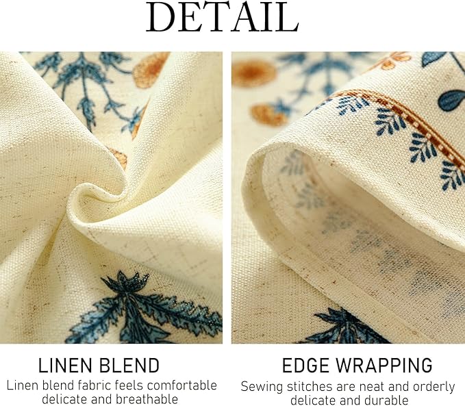 Designer French Pale Yellow Small Square Tablecloth,Linen Floral Table Cloth,Wrinkle Resistant Decor Tablecloths for Dining Thanksgiving Banquet Kitchen Party,55"*55"-Estevan A