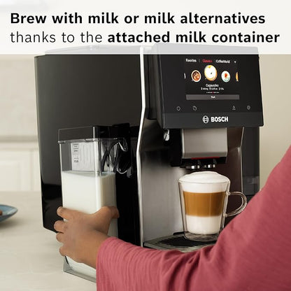 Bosch 800 Series Fully Automatic Espresso and Coffee Machine – 36 Drinks with Coffee World, Cold Brew, Double Cup, Integrated Milk Container, Smart Features, in Stainless Steel TQU60703