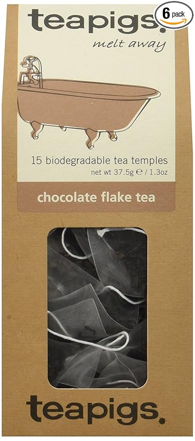 Teapigs Chocolate Flake Herbal Tea Bags Made With Whole Leaves (6 Packs of 15 Tea bags)
