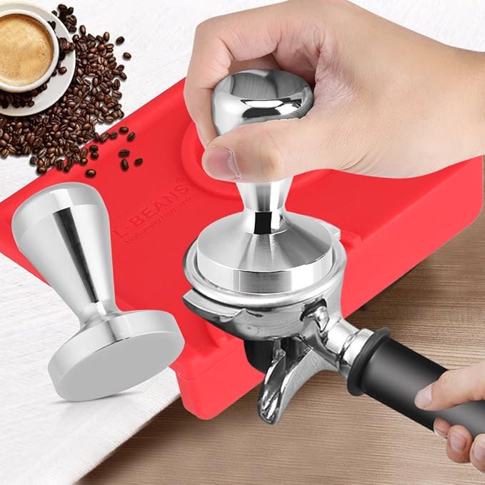 Fdit Coffee Tamper Stainless Steel Press Tool 57.5mm/49mm Flat Base Espresso Beans Press Tool (2.26inch)