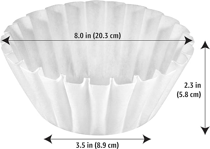 Amazon Basics Basket Coffee Filters for 8-12 Cup Coffee Makers, White, 200 Count