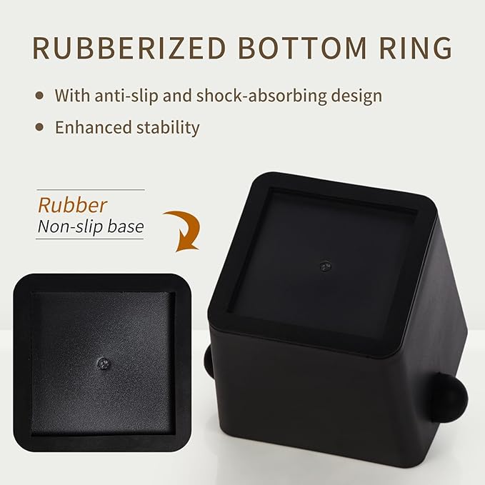 Knock Box Square High Sidewall Design Espresso Knock Box Shock-absorbent Knock Box Espresso with Removable Knock Bar and Non-Slip Base Espresso Accessories for Home/Office