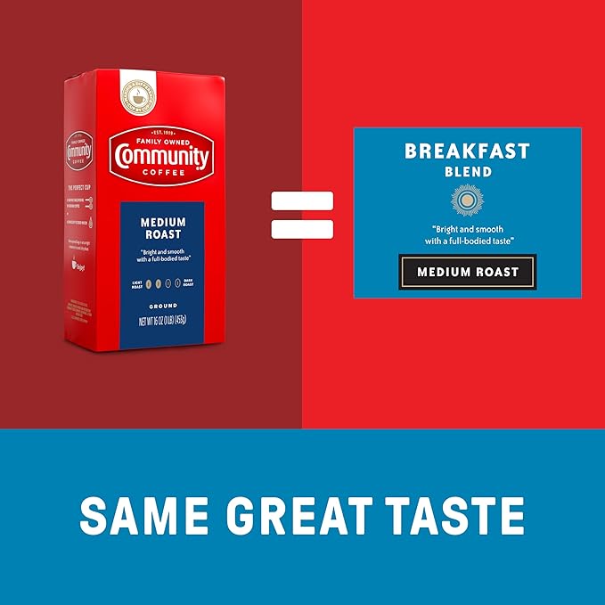 Community Coffee Medium Roast Ground Coffee, Vacuum Packed 16 Ounce Bags (Pack of 10)