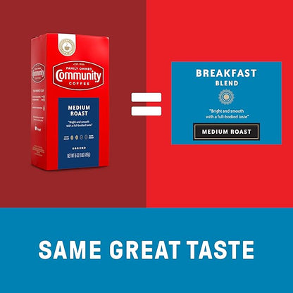 Community Coffee Medium Roast Ground Coffee, Vacuum Packed 16 Ounce Bags (Pack of 10)