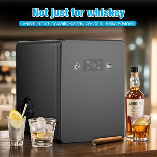 2'' Ice Ball Maker—150 Balls/24H, 1.6L Water Tank, 4 spheres/40mins, Countertop Ice Maker with Smart Alert & LED Panel for Whiskey, Cocktails.