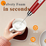 Load image into Gallery viewer, Milk Frother Handheld Rechargeable, Frother Wand Drink Mixer Electric Whisk for Coffee, Detachable With 3 Stainless Whisks, Hand Mixer for Lattes, Cappuccino, Matcha, Egg, No Stand, Red