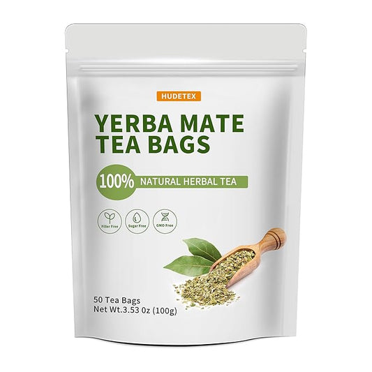 Unsmoked Yerba Mate Tea Bags with 50 Count - Yerba Mate Rich in Chlorophyll, Antioxidants and Vitamins