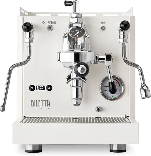 Diletta Alto Espresso Machine with Flow Control | Dual Boiler | PID | Shot Timer | Adjustable OPV | (White)