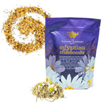 Load image into Gallery viewer, Egyptian Chamomile Tea, Organic Loose Leaf Herbal Tea – Cozy, Calming – Supports Stress Relief, Relaxation &amp; Sleep – 4 oz Resealable Bag (Makes 50 Cups) – The Elegant Elephant