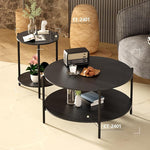 Load image into Gallery viewer, Round Side Table, 2-Tier Circle End Tables with Storage Wood Rustic Small End Tables Farmhouse Side Table for Living Room Bedroom Balcony Small Spaces